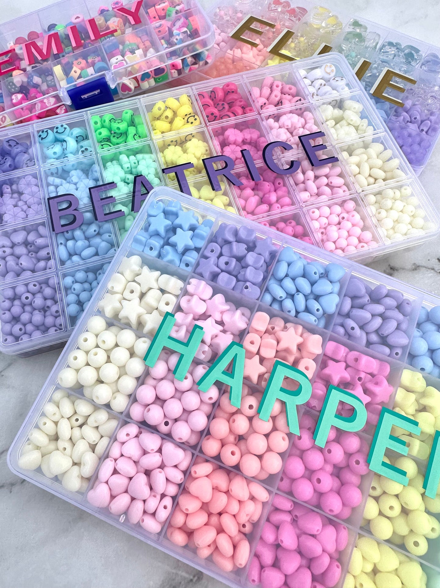Personalized Bead Jewelry Kit Gift For Kids, Handmade